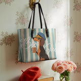 DachyCharm Say Bonjour Leather Tote Bag