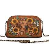 DachyCharm Prairie Doxie Leather Crossbody Bag