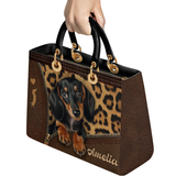 DachyCharm Sassy Doxie Personalized Lady Leather Bag