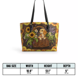 DachyCharm Dachshund Basket Leather Tote Bag