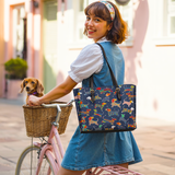 DachyCharm Doxie Fiesta Leather Tote Bag