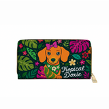 DachyCharm Tropical Doxie Leather Wallet