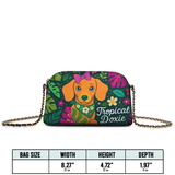 DachyCharm Tropical Doxie Leather Crossbody Bag