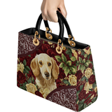 DachyCharm Velvet Pup Lady Leather Bag