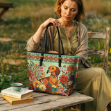 DachyCharm Wildflower Weenie Leather Tote Bag