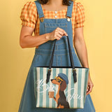 DachyCharm Say Bonjour Leather Tote Bag