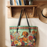 DachyCharm Wildflower Weenie Leather Tote Bag