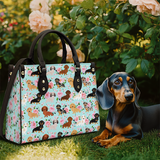 DachyCharm Doxie Garden Leather Bag