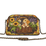 DachyCharm Dachshund Basket Leather Crossbody Bag