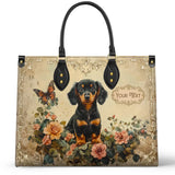 DachyCharm Vintage Rose Personalized Leather Bag