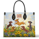 DachyCharm Wiener Bloomfield Personalized Leather Bag