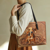 DachyCharm Carved Grace Leather Tote Bag