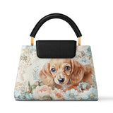 DachyCharm PEACH BLOOM PERSONALIZED Leather Satchel Bag