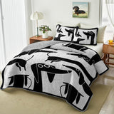 DachyCharm Modern Doxie Lines Quilt 3-Piece Set