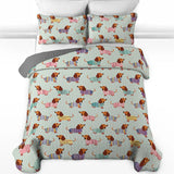 DachyCharm Colorful Dachshunds Quilt 3-Piece Set