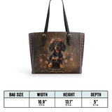 DachyCharm Rosewood Queen Personalized Leather Tote Bag