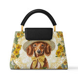 DachyCharm Sunshine Doxie Leather Satchel Bag