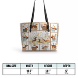 DachyCharm Paws Garden Leather Tote Bag