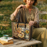 DachyCharm Rustic Pause Leather Tote Bag