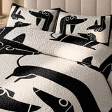 DachyCharm Modern Doxie Lines Quilt 3-Piece Set