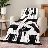 Dachycharm Modern Doxie Lines Fleece Blanket