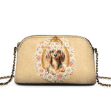 DachyCharm Golden Bloom Leather Crossbody Bag