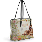 DachyCharm Sunny Meadow Personalized Leather Tote Bag