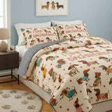 DachyCharm Dachshund Lovely Delight Quilt 3-Piece Set