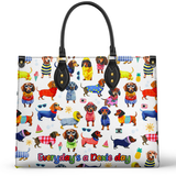 DachyCharm Doxie Holiday Leather Bag