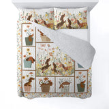 DachyCharm Flowers Dachshunds Quilt 3-Piece Set