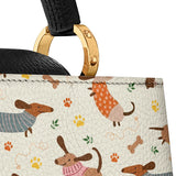DachyCharm Doxie Whimsy Leather Satchel Bag