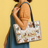 DachyCharm Paws Garden Leather Tote Bag