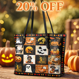 DachyCharm Witchy Doxie Night Leather Tote Bag