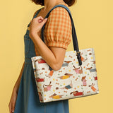 DachyCharm Doxie Whimsy Leather Tote Bag