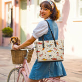 DachyCharm Doxie Whimsy Leather Tote Bag
