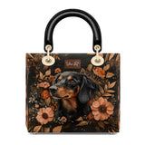 DachyCharm MIDNIGHT PETAL PERSONALIZED Lady Leather Bag
