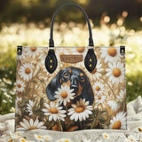 DachyCharm Daisy Bloom Personalized Leather Bag