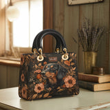 DachyCharm MIDNIGHT PETAL PERSONALIZED Lady Leather Bag