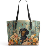 DachyCharm Garden Muse Leather Tote Bag