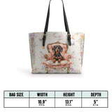 DachyCharm Royal Bloom Personalized Leather Tote Bag