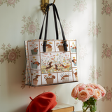 DachyCharm Paws Garden Leather Tote Bag