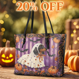 DachyCharm Ghostly Whiskers Leather Tote Bag