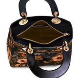 DachyCharm MIDNIGHT PETAL PERSONALIZED Lady Leather Bag