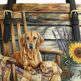 DachyCharm Rustic Pause Leather Tote Bag