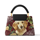 DachyCharm Velvet Pup Leather Satchel Bag