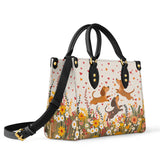 DachyCharm Floral Dachshund With Heart Leather Bag