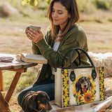 DachyCharm Sunbeam Pup Personalized Leather Bag