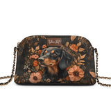 DachyCharm Midnight Petal Personalized Leather Crossbody Bag