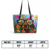 DachyCharm Doxie Dreamscape Leather Tote Bag