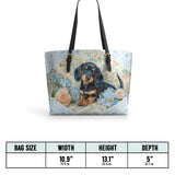 DachyCharm Blue Nest Leather Tote Bag